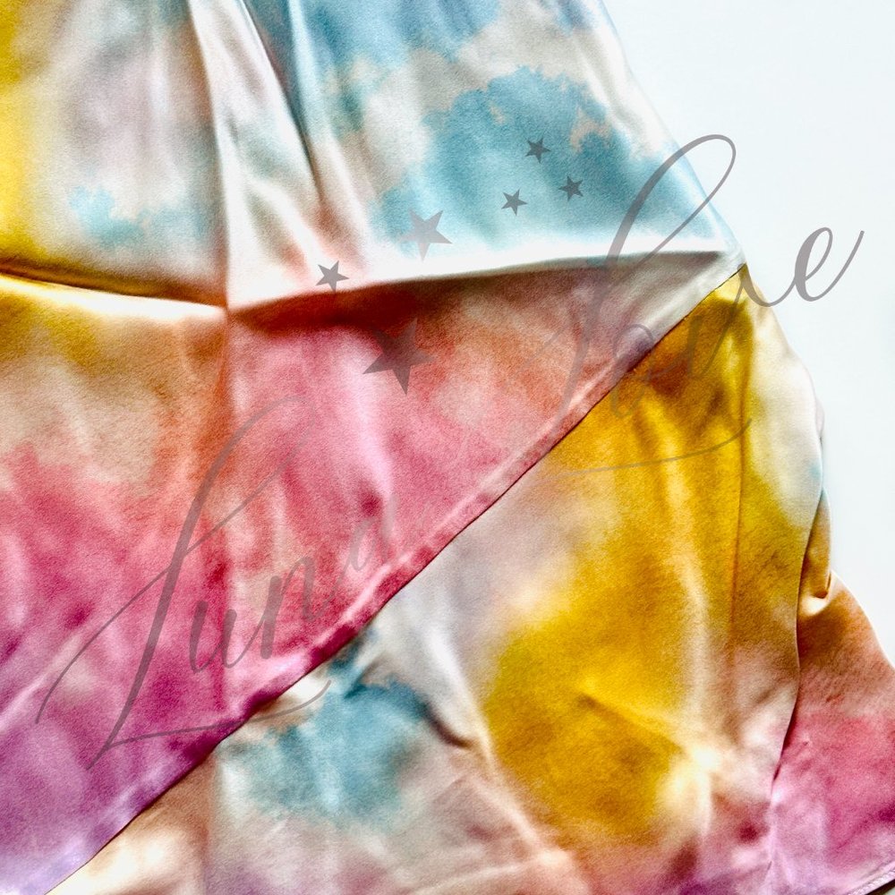 SELKIE The Dopamine Flutter Rainbow Slip Silk Dress NWT - Picture 7 of 12
